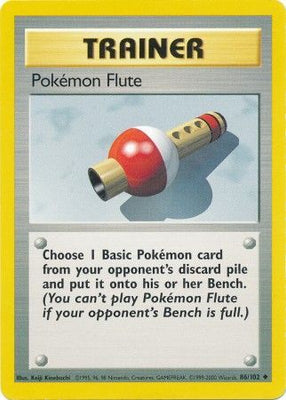 Pokemon Card Base Set Unlimited 86/102 Pokemon Flute Trainer Uncommon PLAYED