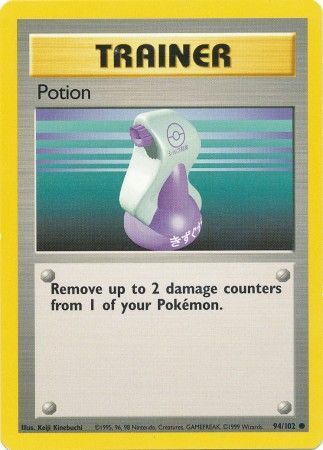 Pokemon Card Base Set Unlimited 94/102 Potion Trainer Common NEAR MINT