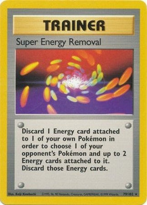 Pokemon Card Base Set Unlimited 79/102 Super Energy Removal Trainer Rare NEAR MINT