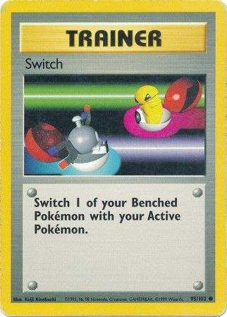 Pokemon Card Base Set Unlimited 95/102 Switch Trainer Common NEAR MINT