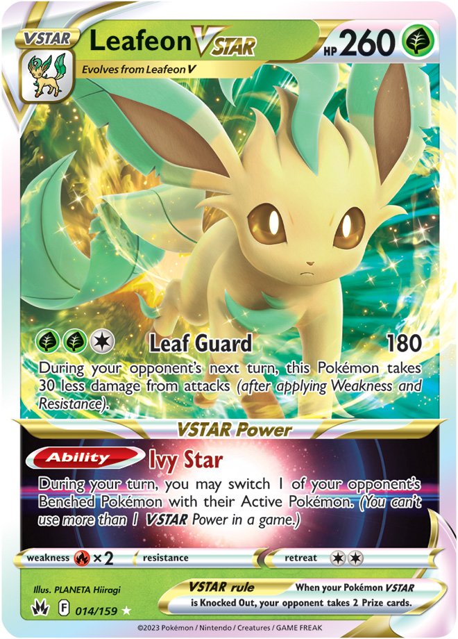 Pokemon Card Crown Zenith 014/159 14/159 Leafeon VSTAR Ultra Rare *MINT*