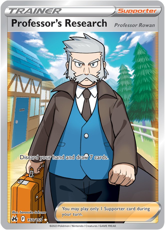 (S) Pokemon Card Crown Zenith 150/159 Professor's Research[Professor Rowan] Supporter Full Art *MINT*