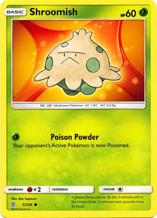 <transcy>Pokemon Card Unified Minds 005/236 5/236 Shroomish Common</transcy>