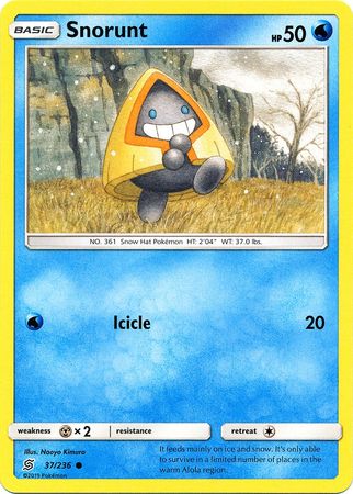 <transcy>Pokemon Card Unified Minds 037/236 37/236 Snorunt Common</transcy>