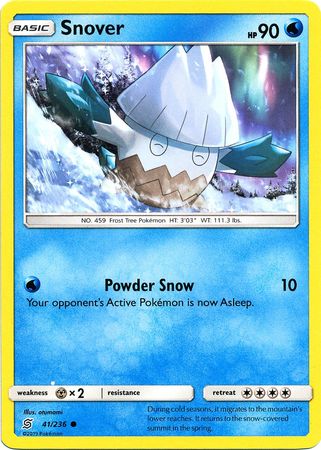 <transcy>Pokemon Card Unified Minds 041/236 41/236 Snover Common</transcy>