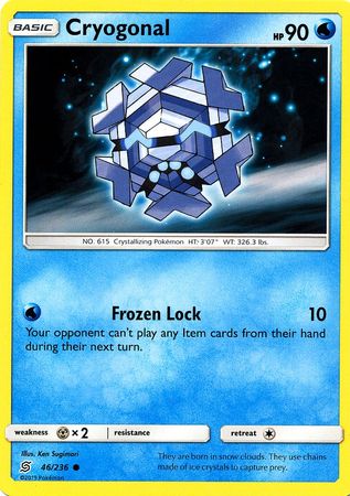 <transcy>Pokemon Card Unified Minds 046/236 46/236 Cryogonal Common</transcy>