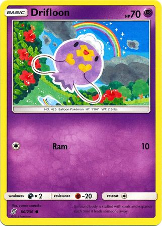 Pokemon Card Unified Minds 080/236 80/236 Drifloon Common