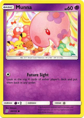 <transcy>Pokemon Card Unified Minds 088/236 88/236 Munna Common</transcy>