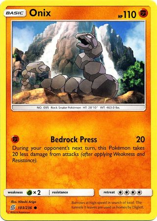 <transcy>Pokemon Card Unified Minds 103/236 Onix Common</transcy>