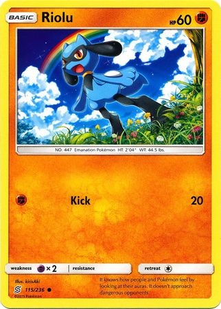 Pokemon Card Unified Minds 115/236 Riolu Common