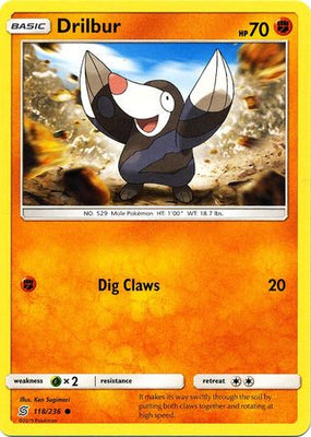 <transcy>Pokemon Card Unified Minds 118/236 Drilbur Common</transcy>