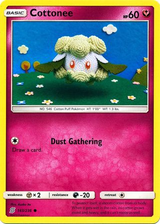 <transcy>Pokemon Card Unified Minds 143/236 Cottonee Common</transcy>