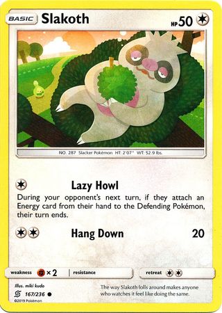 <transcy>Pokemon Card Unified Minds 167/236 Slakoth Common</transcy>