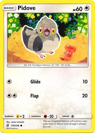 <transcy>Pokemon Card Unified Minds 174/236 Pidove Common</transcy>