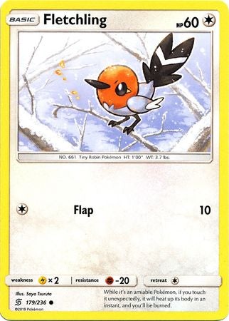 <transcy>Pokemon Card Unified Minds 179/236 Fletchling Common</transcy>