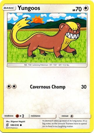 <transcy>Pokemon Card Unified Minds 180/236 Yungoos Common</transcy>