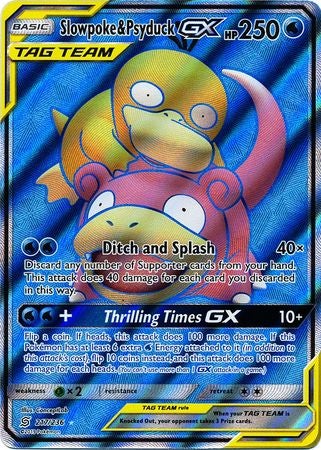 <transcy>Pokemon Card Unified Minds 217/236 Slowpoke &amp; Psyduck Tag Team GX Volle Kunst</transcy>