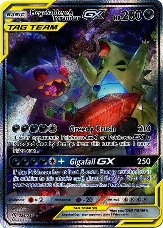 (S) Pokemon Card Unified Minds 226/236 Mega Sableye & Tyranitar Tag Team GX Full Art