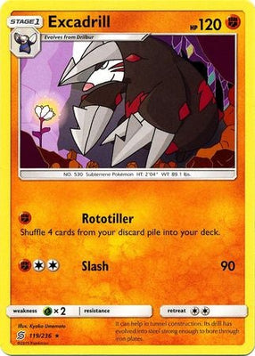 Pokemon Card Unified Minds 119/236 Excadrill Rare