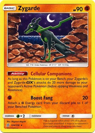 Pokemon Card Unified Minds 124/236 Zygarde Rare