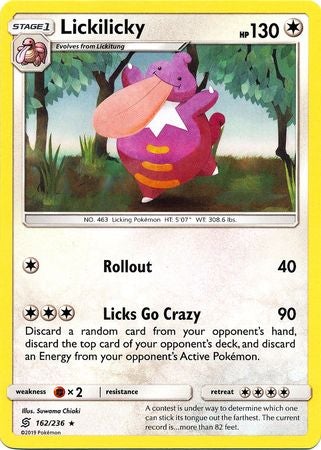 <transcy>بطاقة بوكيمون للعقول الموحدة 162/236 Lickilicky Rare</transcy>