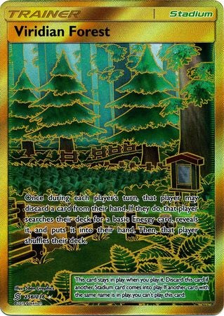 (S) Pokemon Card Unified Minds 256/236 Viridian Forest Stadium Secret Rare