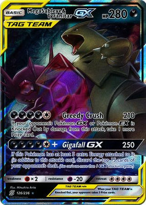 Pokemon Card Unified Minds 126/236 Mega Sableye & Tyranitar Tag Team GX Ultra Rare
