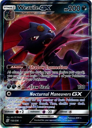 <transcy>Pokemon Card Unified Minds 132/236 Weavile GX Ultra Rare</transcy>