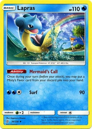 <transcy>Pokemon Card Unified Minds 036/236 36/236 Lapras Gelegentlich</transcy>