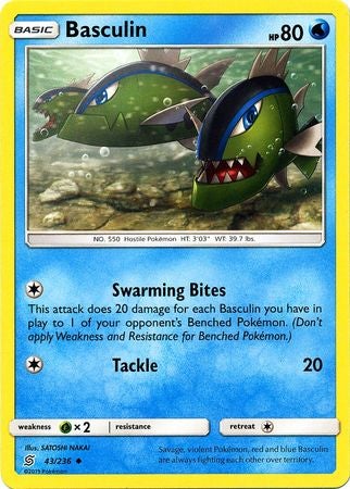 Pokemon Card Unified Minds 043/236 43/236 Basculin Uncommon