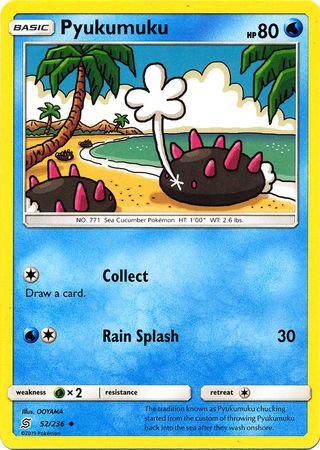 <transcy>Pokemon Card Unified Minds 052/236 52/236 Pyukumuku Gelegentlich</transcy>