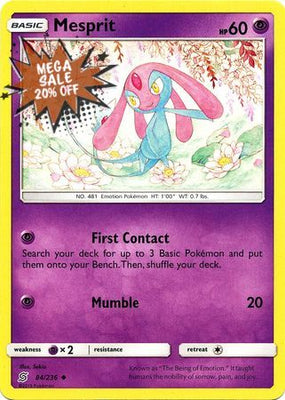 Pokemon Card Unified Minds 084/236 84/236 Mesprit Uncommon