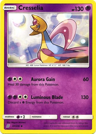 <transcy>Pokemon Card Unified Minds 087/236 87/236 كريسيليا غير مألوف</transcy>