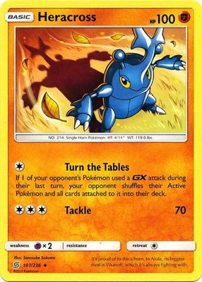 Pokemon Card Unified Minds 107/236 Heracross Uncommon