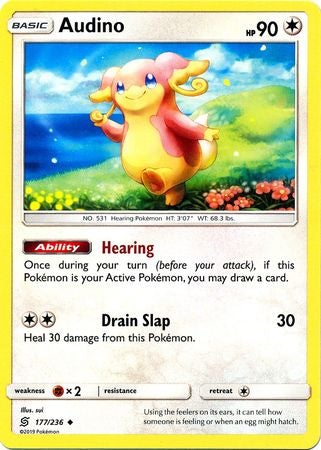 <transcy>Pokemon Card Unified Minds 177/236 Audino Gelegentlich</transcy>