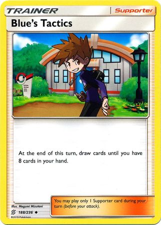 <transcy>Pokemon Card Unified Minds 188/236 مؤيد تكتيكات بلو غير مألوف</transcy>