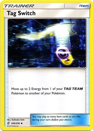 <transcy>Pokemon Card Unified Minds 209/236 Tag Switch Item Gelegentlich</transcy>