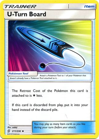 Pokemon Card Unified Minds 211/236 U-Turn Board Item Uncommon