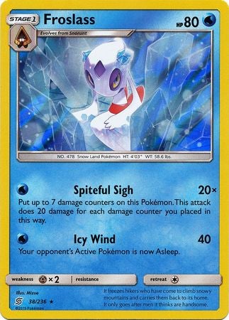 <transcy>Pokemon Card Unified Minds 038/236 38/236 Froslass Holo Selten</transcy>