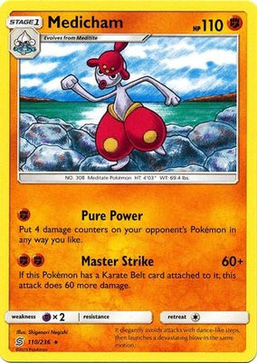 <transcy>Pokemon Card Unified Minds 110/236 Medicham Selten</transcy>