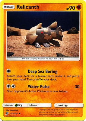 <transcy>Pokemon Card Unified Minds 111/236 Relicanth Uncommon</transcy>