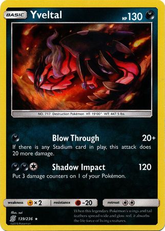 <transcy>Pokemon Card Unified Minds 139/236 Yveltal Holo Selten</transcy>