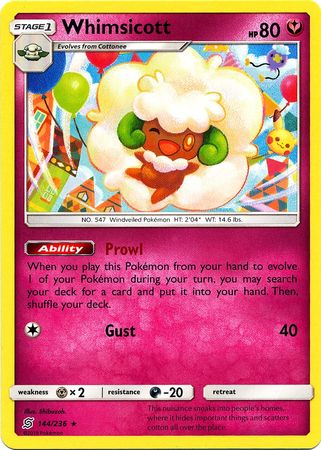 <transcy>Pokemon Card Unified Minds 144/236 Whimsicott Selten</transcy>