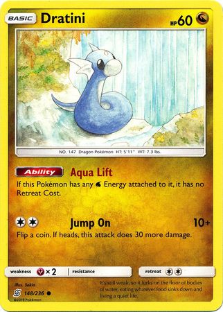 <transcy>لعبة Pokemon Card Unified Minds 148/236 Dratini Common</transcy>