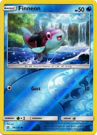 <transcy>Pokemon Card Unified Minds 039/236 39/236 Finneon Reverse Holo Common</transcy>