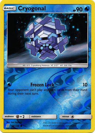 <transcy>Pokemon Card Unified Minds 046/236 46/236 Cryogonal Reverse Holo Common</transcy>