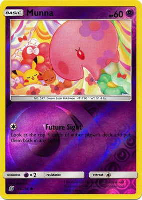 Pokemon Card Unified Minds 088/236 88/236 Munna Reverse Holo Common