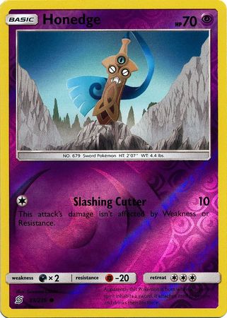 <transcy>Pokemon Card Unified Minds 093/236 93/236 Honedge Reverse Holo Common</transcy>