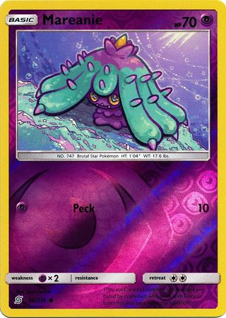 <transcy>Pokemon Card Unified Minds 096/236 96/236 Mareanie Reverse Holo Common</transcy>