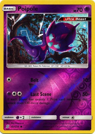 <transcy>Pokemon Card Unified Minds 102/236 Poipole Reverse Holo Common</transcy>